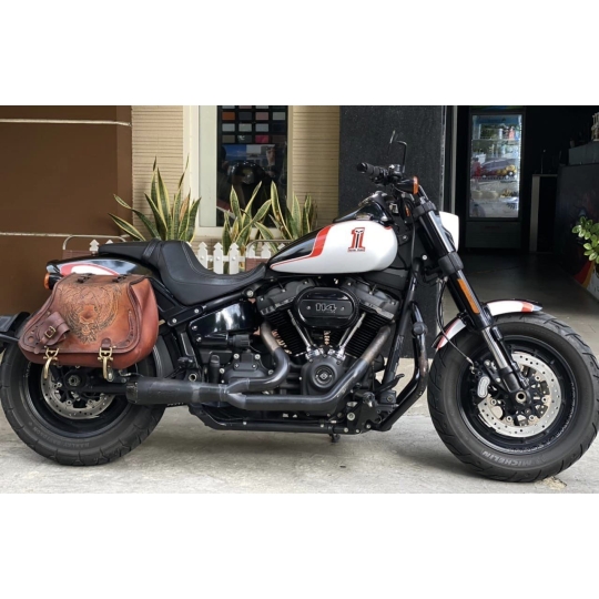 HARLEY FATBOB - TRẮNG ĐEN CAM